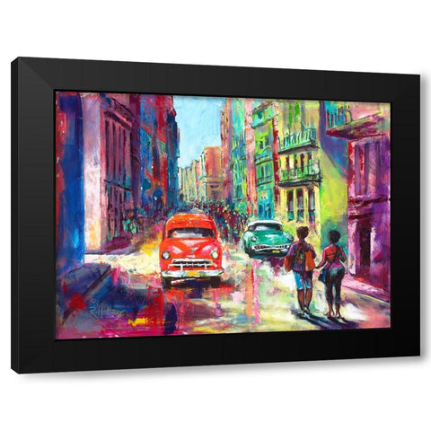 Havanna Black Modern Wood Framed Art Print with Double Matting by Holzner, Renate