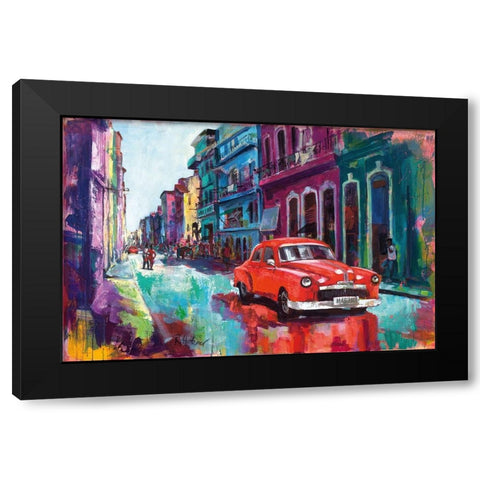 Dancing In The Streets Of Havana Black Modern Wood Framed Art Print by Holzner, Renate