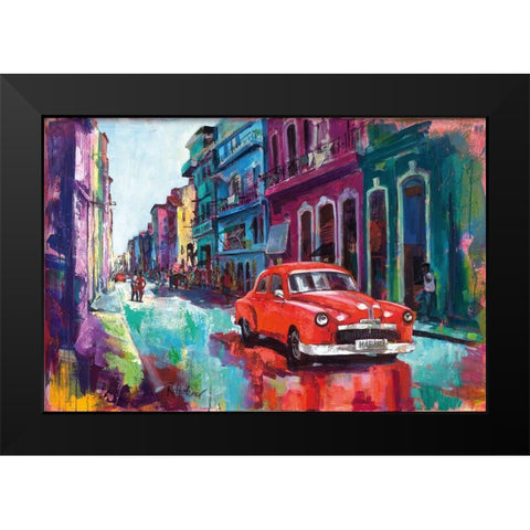 Dancing In The Streets Of Havana Black Modern Wood Framed Art Print by Holzner, Renate