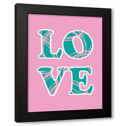 Love Black Modern Wood Framed Art Print by Martina