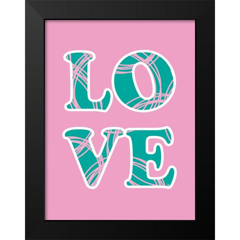 Love Black Modern Wood Framed Art Print by Martina