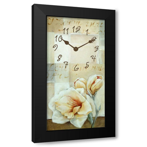 Long Frosted Rose 1 Black Modern Wood Framed Art Print by Budd, Tiffany