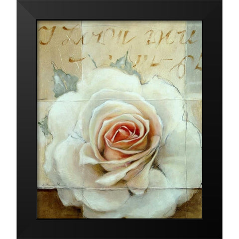Frosted Rose 2 Black Modern Wood Framed Art Print by May