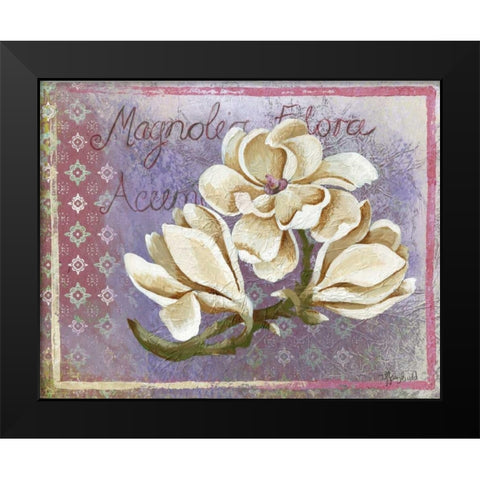 Magnolia Black Modern Wood Framed Art Print by Budd, Tiffany