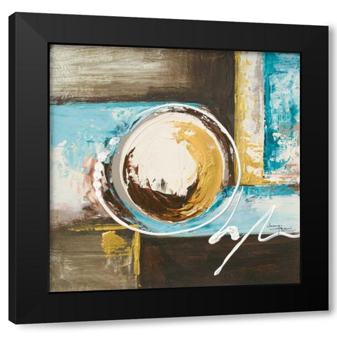 Spherical 1 Black Modern Wood Framed Art Print with Double Matting by Umang
