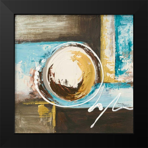 Spherical 1 Black Modern Wood Framed Art Print by Umang
