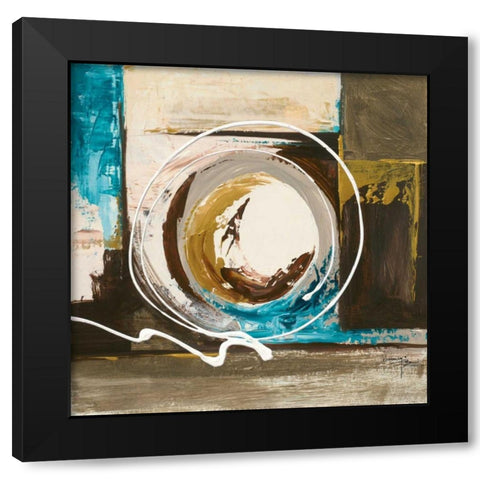 Spherical 2 Black Modern Wood Framed Art Print with Double Matting by Umang