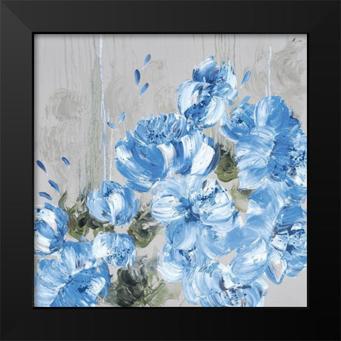 Blue Cascading Delight 1 Black Modern Wood Framed Art Print by May