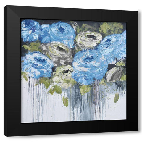 Blue Cascading Delight 2 Black Modern Wood Framed Art Print by May