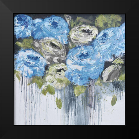 Blue Cascading Delight 2 Black Modern Wood Framed Art Print by May