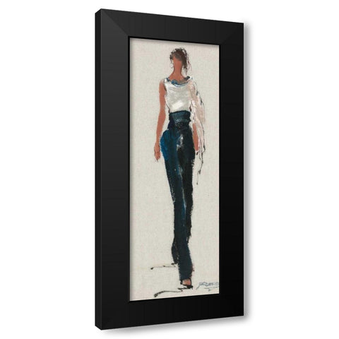 Catwalk Strutting Black Modern Wood Framed Art Print with Double Matting by May