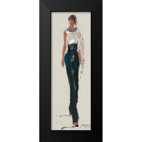 Catwalk Strutting Black Modern Wood Framed Art Print by May