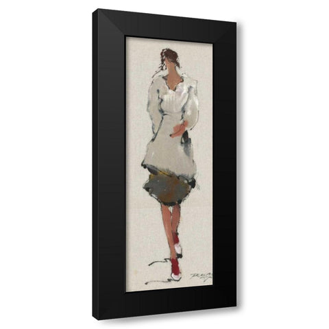 Casual Strolling Two Black Modern Wood Framed Art Print with Double Matting by May