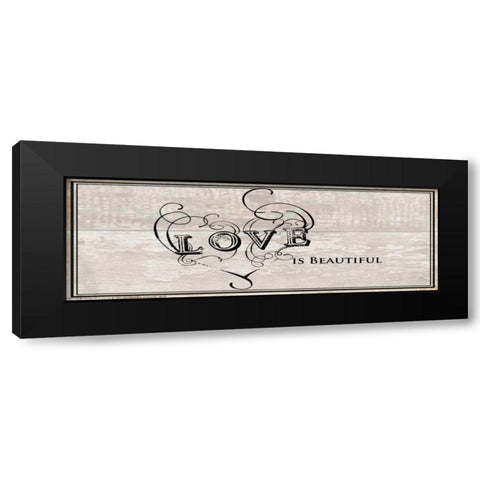 Love Is Beautiful Black Modern Wood Framed Art Print with Double Matting by May