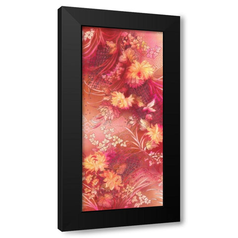 Crimson Collage Black Modern Wood Framed Art Print with Double Matting by May