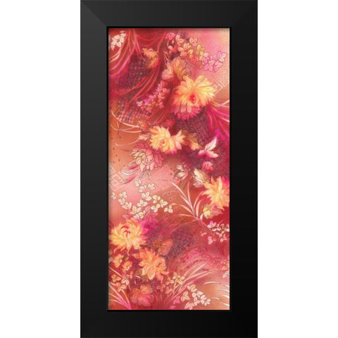 Crimson Collage Black Modern Wood Framed Art Print by May