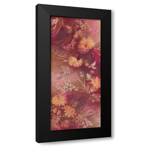 Marooned Florals Black Modern Wood Framed Art Print with Double Matting by May