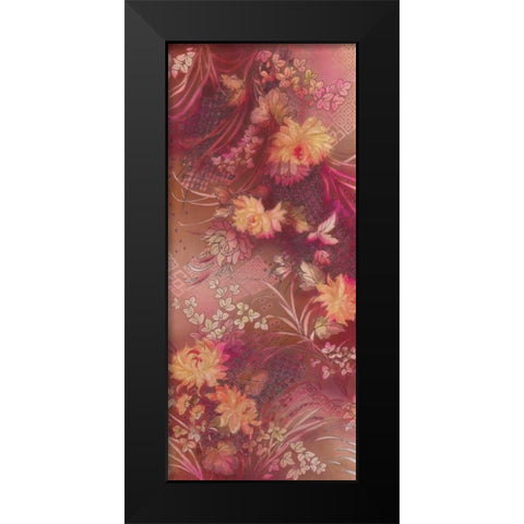 Marooned Florals Black Modern Wood Framed Art Print by May