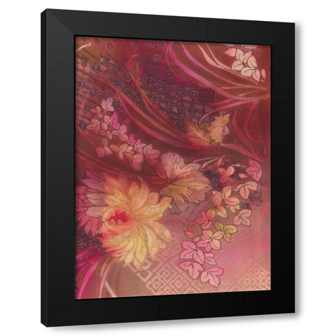 Marooned Florals D Black Modern Wood Framed Art Print by May