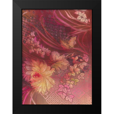 Marooned Florals D Black Modern Wood Framed Art Print by May