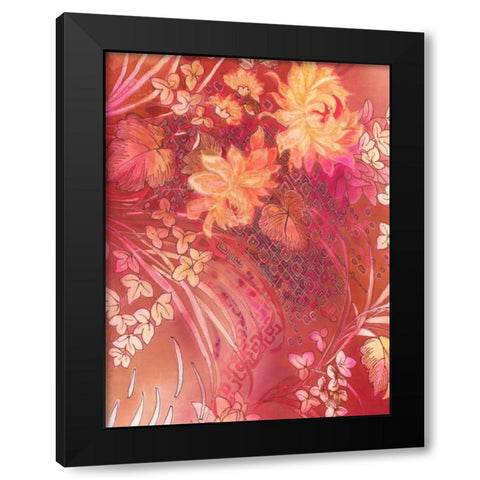 Crimson Collage 4 Black Modern Wood Framed Art Print with Double Matting by May