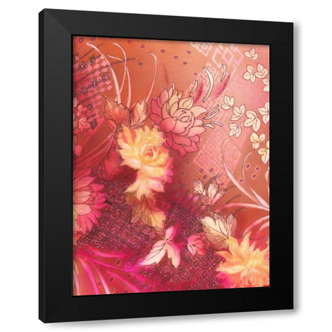 Crimson Collage 5 Black Modern Wood Framed Art Print by May
