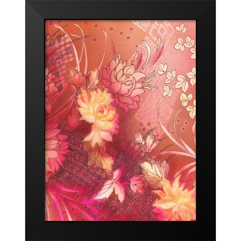 Crimson Collage 5 Black Modern Wood Framed Art Print by May
