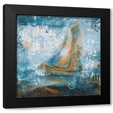 Stormy Seas Black Modern Wood Framed Art Print by May