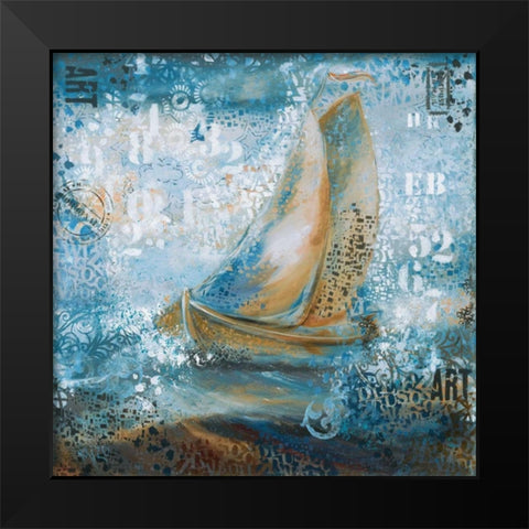 Stormy Seas Black Modern Wood Framed Art Print by May
