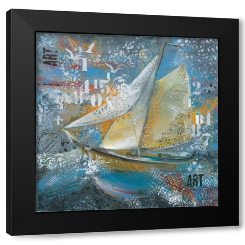 Stormy Seas 2 Black Modern Wood Framed Art Print by May