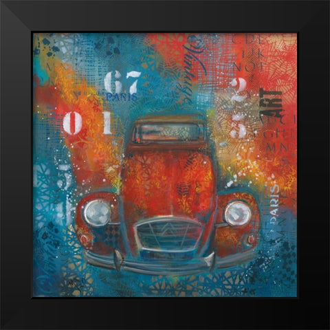 Fiery Beetle 82449 Black Modern Wood Framed Art Print by May