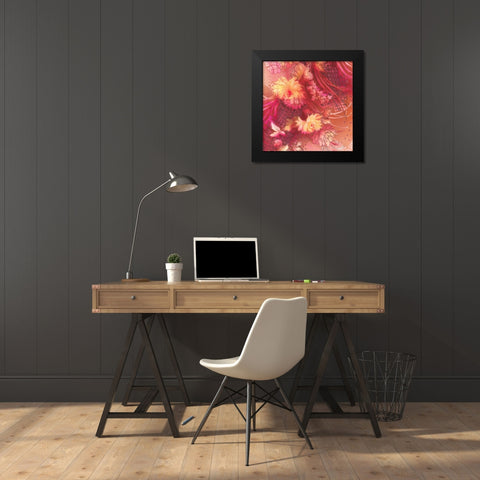 Crimson Collage 2 Black Modern Wood Framed Art Print by May