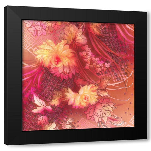 Crimson Collage 2 Black Modern Wood Framed Art Print by May