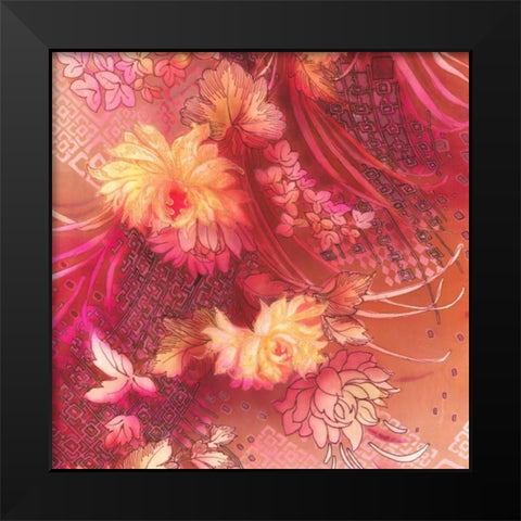 Crimson Collage 2 Black Modern Wood Framed Art Print by May