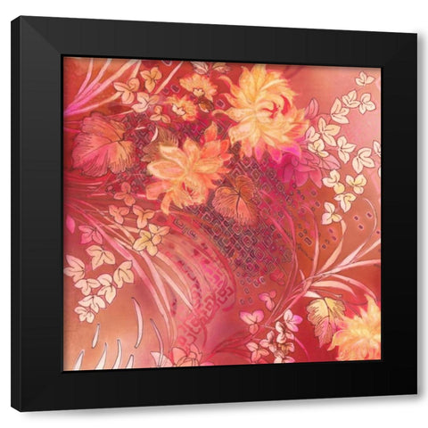 Crimson Collage 3 Black Modern Wood Framed Art Print with Double Matting by May
