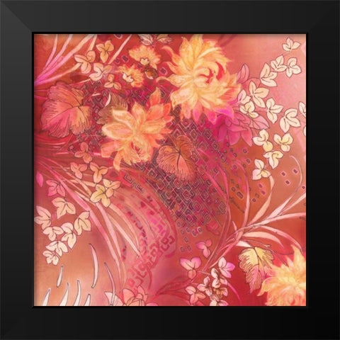 Crimson Collage 3 Black Modern Wood Framed Art Print by May
