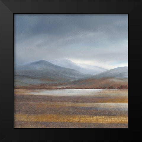Mountainous Fields 1 Black Modern Wood Framed Art Print by May