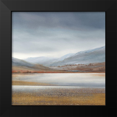 Mountainous Fields 2 Black Modern Wood Framed Art Print by May