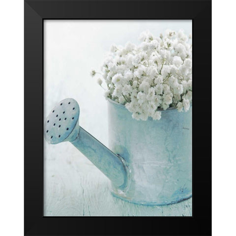 Vintage Blue Pot Black Modern Wood Framed Art Print by May