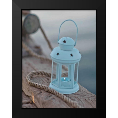 Blue Light of My Heart Black Modern Wood Framed Art Print by May