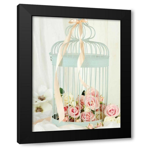 Think Blue Black Modern Wood Framed Art Print by May