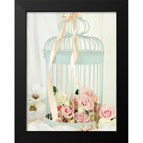 Think Blue Black Modern Wood Framed Art Print by May