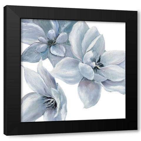 Blue Satin Withaar Black Modern Wood Framed Art Print by May