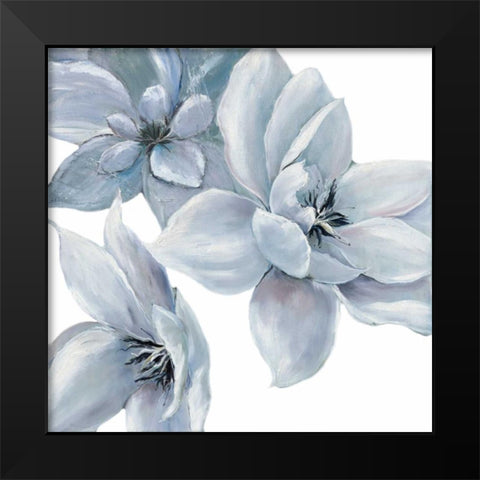 Blue Satin Withaar Black Modern Wood Framed Art Print by May