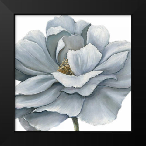 Blue Silken Bloom Withaar Black Modern Wood Framed Art Print by May