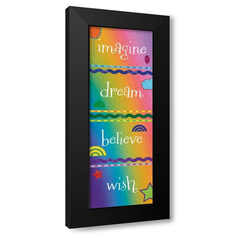 Kid Imagine Rainbow Black Modern Wood Framed Art Print with Double Matting by Hogan, Melody