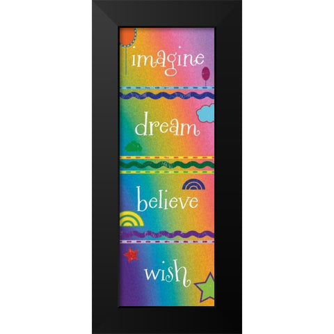Kid Imagine Rainbow Black Modern Wood Framed Art Print by Hogan, Melody