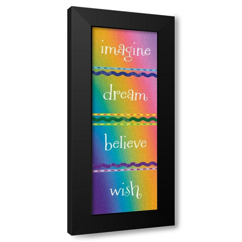 Kid Dreams Rainbow Black Modern Wood Framed Art Print with Double Matting by Hogan, Melody