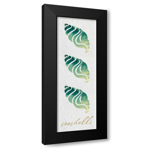 Seashells Panel Black Modern Wood Framed Art Print with Double Matting by Hogan, Melody