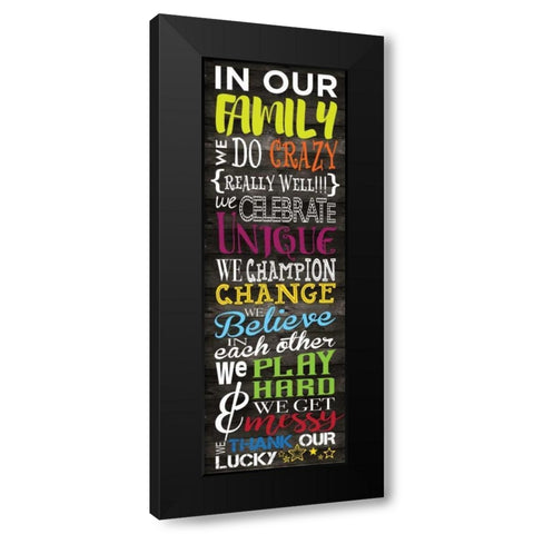 In Our Family Panel Primary 1  Black Modern Wood Framed Art Print with Double Matting by Hogan, Melody